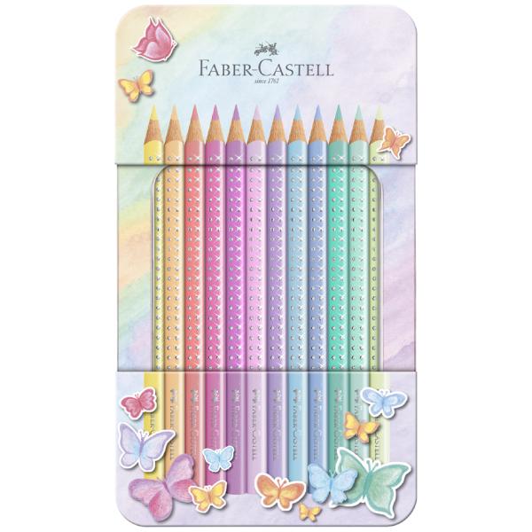 Buntstifte Sparkle Pastell 12er Metalletui sortiert FABER CASTELL 201910 (4005402019106)