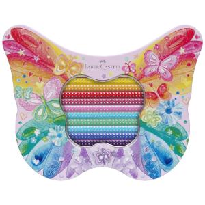 Geschenkset Sparkle 20 Farben sortiert Metalletui Schmetterlingform FABER CASTELL 201971 (4005402019717)