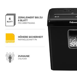 Aktenvernichter Powershred P-30C, schwarz, Partikel Fellowes 6008101 (0043859741298)