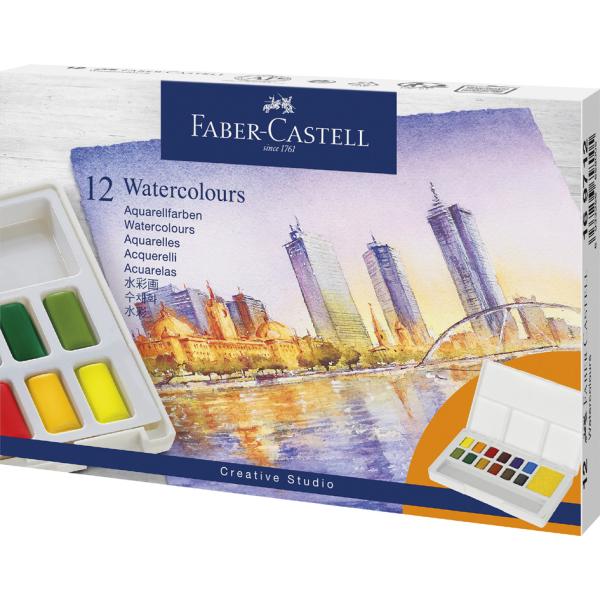 12 Faber-castell Aquarellfarben Farbsortiert 169712 (6933256658005)