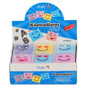 Knetgummi-Radierer Gesichter, im 18er Display Läufer 12427 (4006677124274)