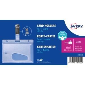 Ausweishalter mit Clip, transparent, 54 x 85 mm AVERY 4826 (5014702001529)