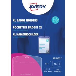 Namensschilder-Tasche XL, 105 x 148 mm, transparent AVERY 4834XL (4004182021873)