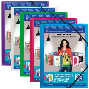 Eckspannermappe POLYVISION, farbig sortiert Oxford 400037234 (3045054800340)