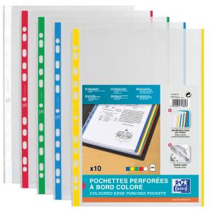 Prospekthülle, DIN A4 mit farbigem Rand, PP, blau Oxford 100206873 (3045050019203)