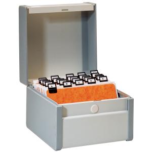 REXEL Karteikasten, DIN A6 hoch, grau lackiert Rexel 3410300 (3147330006146)