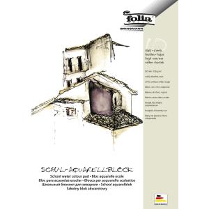 Schul-Aquarellblock 150 g qm DIN A4, weiß 10 Blatt FOLIA 8354 (4001868083545)