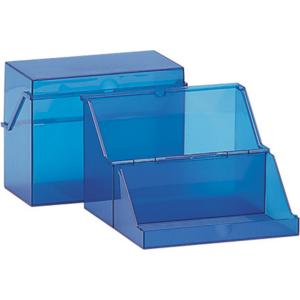 Klein-Karteikasten Transluzent, A6 quer, blau helit H6904630 (4012086020861)