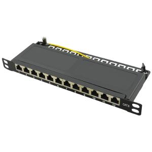LogiLink 10' Patch Panel Kat.6A, 12 Ports, schwarz, 0, 5 HE NP0069 (4052792050578)