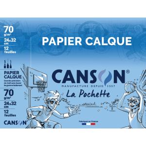 CANSON Millimeterpapier-Block Bücherpapier weiß Lineatur blau A4 90g/qm 50 Blatt 