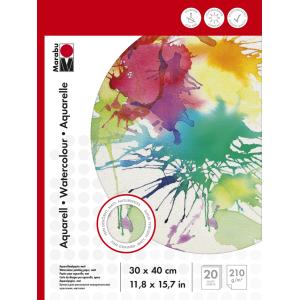 Aquarellblock, 300 x 400 mm, 210 g/ qm, 20 Blatt Marabu 1612000000023 (4007751605788)