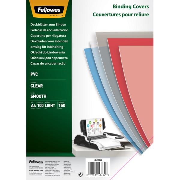 Deckblatt, DIN A4, PVC, transparent, 0, 30 mm Fellowes 53763 (0077511537639)