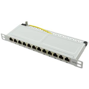 LogiLink 10' Patch Panel Kat.6A, 12 Ports, schwarz, 0, 5 HE NP0066 (4052792050530)