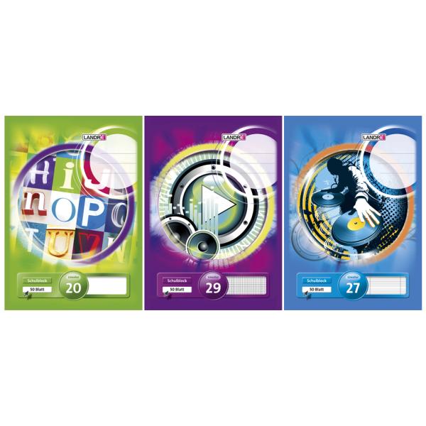 Schulblock DIN A4, Lineatur 22 / kariert LANDRÉ 100050450 (4006144574663)