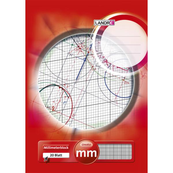 Millimeterpapier-Block DIN A4, 25 Blatt, 80 g/ qm LANDRÉ 100050441 (4006144575325)