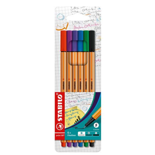 Fineliner point 88, 6er Kartonetui STABILO EO88/6 (4006381316132)