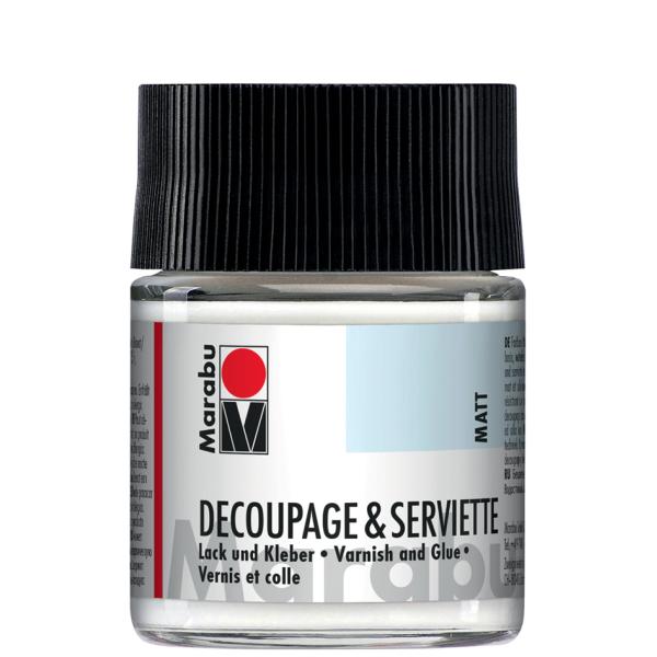 Servietten-Lack & Kleber, matt, 50 ml, im Glas Marabu 11400005843 (4007751093455)