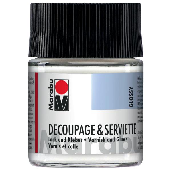 Servietten-Lack & Kleber, glänzend, 50 ml, im Glas Marabu 11400005844 (4007751093462)