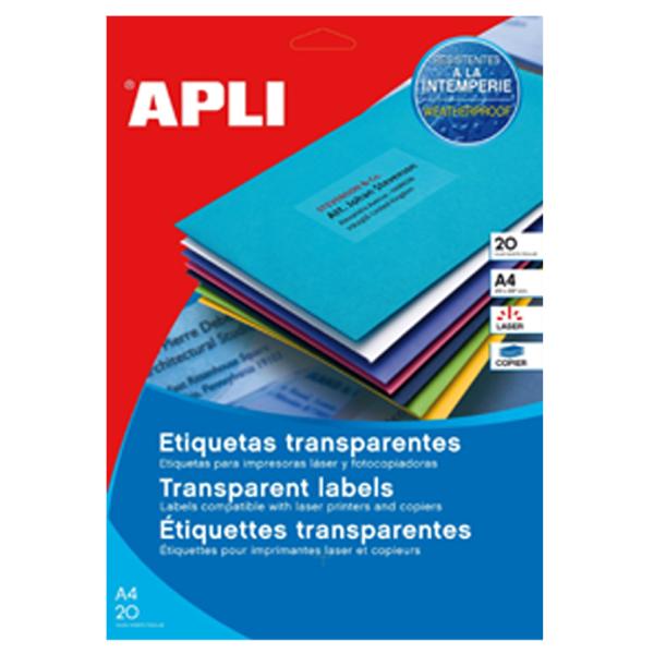 Wetterfeste Etiketten, 99, 1 x 67, 7 mm, transparent APLI 119025 (3270241190250)