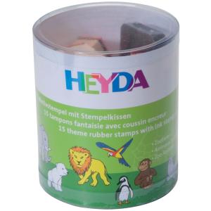 Motivstempel-Set 'Zootiere', Klarsicht-Runddose HEYDA 20-48 884 91 (4005329105913)