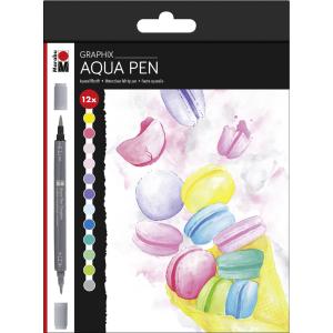 Pinselstift Aqua Pen Graphix ICE ICE BABY, 12er Etui Marabu 0145000000105 (4007751821782)