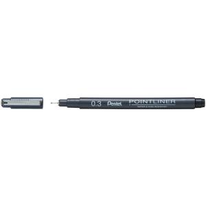 Arts Permanent Fineliner Pointliner, schwarz, 0, 3 mm Pentel S20P-3A (00884851041913)