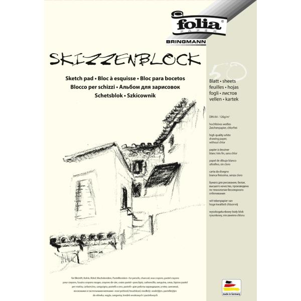 Skizzenblock, DIN A4, 120 g/ qm, 50 Blatt folia 8304 (4001868083040)