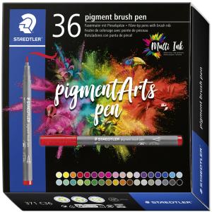 Fasermaler pigment brush pen, 36er Kartonetui STAEDTLER 371 C36 (4007817096932)