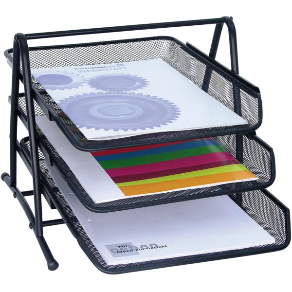 Briefablage Office, aus Drahtmetall, 3 Ablagen, schwarz WEDO 65 801 (4003801792811)