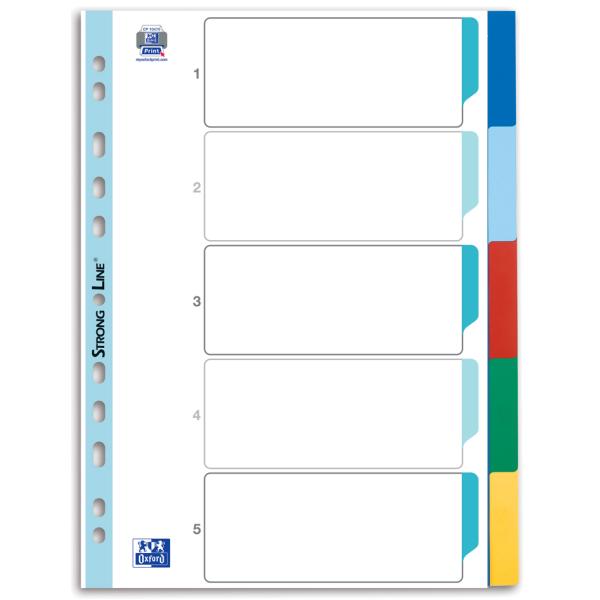 Kunststoff-Register, blanko, farbige Taben, 10-teilig Oxford 400013939 (4002030574977)