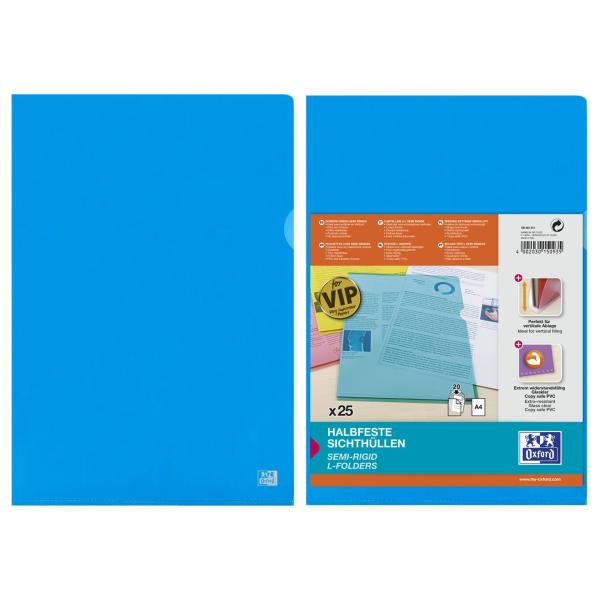 Sichthülle Premium, DIN A4, PVC, glasklar, gelb, 25er Oxford 100461012 (4002030150874)