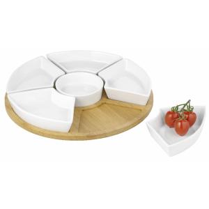Servierset SUSAN, aus Holz/ Porzellan, 7-teilig Esmeyer 302-060 (4007796050192)