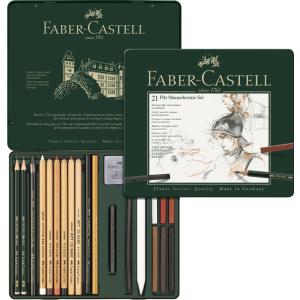 FABER-CASTELL PITT MONOCHROME Set medium, 21-teiliges Etui Faber-Castell 112976 (4005401129769)