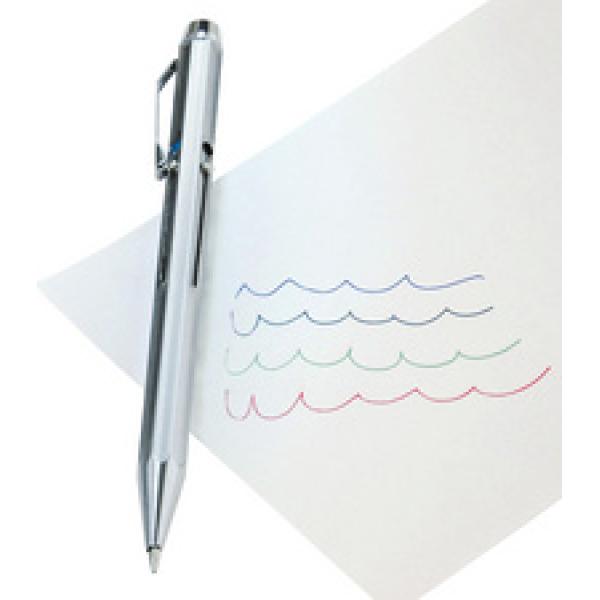 Vierfarb-Kugelschreiber mit Schiebemechanik, chrom WEDO 256 226 (4003801037981)