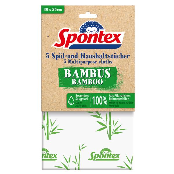 Spül- und Haushaltstuch Bambus, 5er Pack Spontex 19900210 (3384129002105)