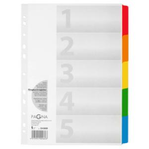 Karton-Register, DIN A4, 5-teilig, 5-farbig PAGNA 31000-08 (4013951004603)