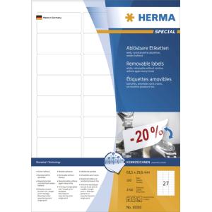 2.400 Herma Etiketten 4476 Weiß 40,0 X 40,0 Mm (4008705044769)