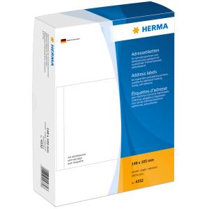 Adress-Etiketten, 148 x 105 mm, einzeln, weiß HERMA 4332 (4008705043328)