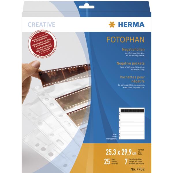 Negativhüllen für 10 x 4 Negative, klar, Polypropylen HERMA 7768 (4008705077682)