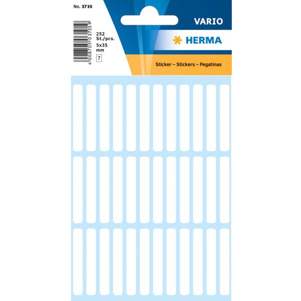 Vielzweck-Etiketten, 8 x 36 mm, weiß, für Dias HERMA 3724 (4008705037242)