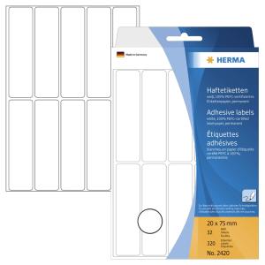 Vielzwecketiketten weiß 19x27 mm matt 960 Stück HERMA 2390 (4008705023900)