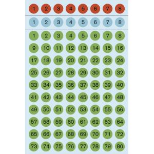 Zahlen-Sticker 1-160, Durchmesser: 8 mm, farbig HERMA 4129 (4008705041294)