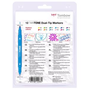 Tombow Doppelfasermaler 'TwinTone' Rainbow Colours, 12er Set TOMBOW WS-PK-12P-3 (4003198142664)