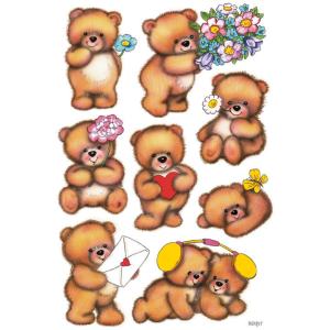 Sticker DECOR 'Bären mit Blumen' HERMA 3578 (4008705035781)