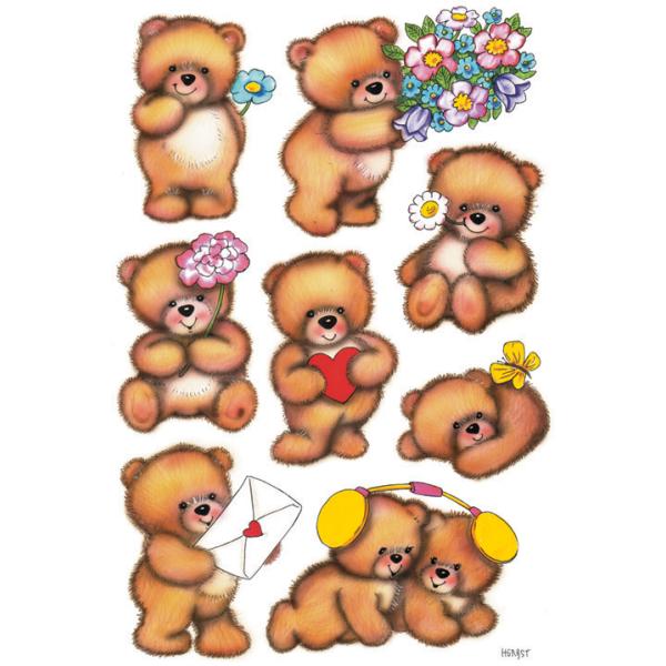 Sticker DECOR 'Bären mit Blumen' HERMA 3578 (4008705035781)