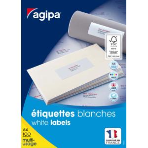 Universal-Etiketten, 105, 0 x 74, 0 mm, mit Abzieh-Hilfe agipa 100985 (3270241009859)