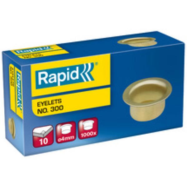 Ösen Nr. 300, vermessingt, Durchmesser: 4 mm Rapid 31073008 (4004073730082)