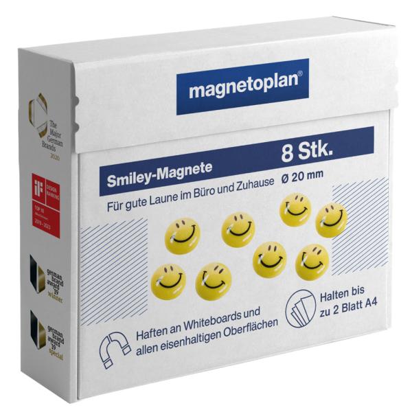 Haftmagnet 'Smiley', Durchmesser: 40 mm magnetoplan 16673 (4013695028460)