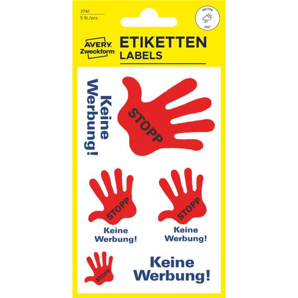 Hinweisetiketten 'Stop - Keine Werbung' AVERY Zweckform 3741 (4004182037416)
