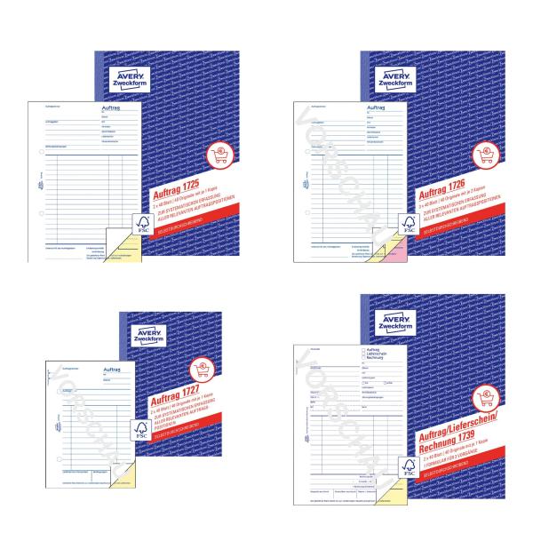Formularbuch 'Auftrag', A5, 2 x 50 Blatt AVERY Zweckform 756 (4004182007563)